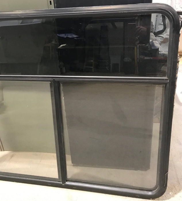 Used Black Radius Opening Window : 47 1/2" W x 39" H x 1 3/4" D