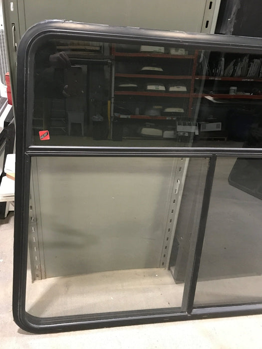 Used Black Radius Opening Window : 47 1/2" W x 39" H x 1 3/4" D