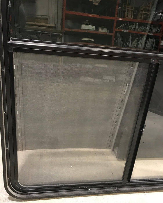 Used Black Radius Opening Window : 47 1/2" W x 39" H x 1 3/4" D