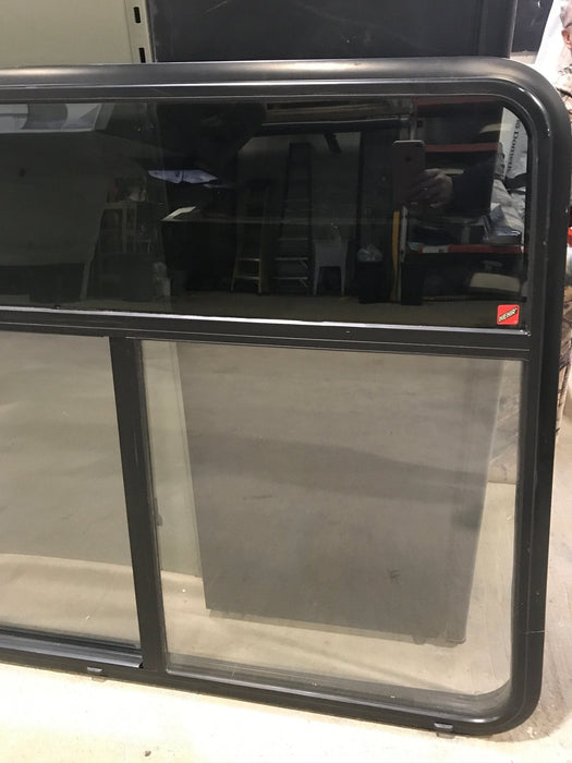 Used Black Radius Opening Window : 47 1/2" W x 39" H x 1 3/4" D