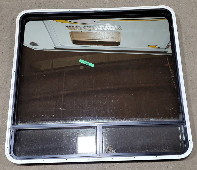 Used Black Radius Opening Window : 47 1/2" W X 45 1/2" H X 1 7/8" D