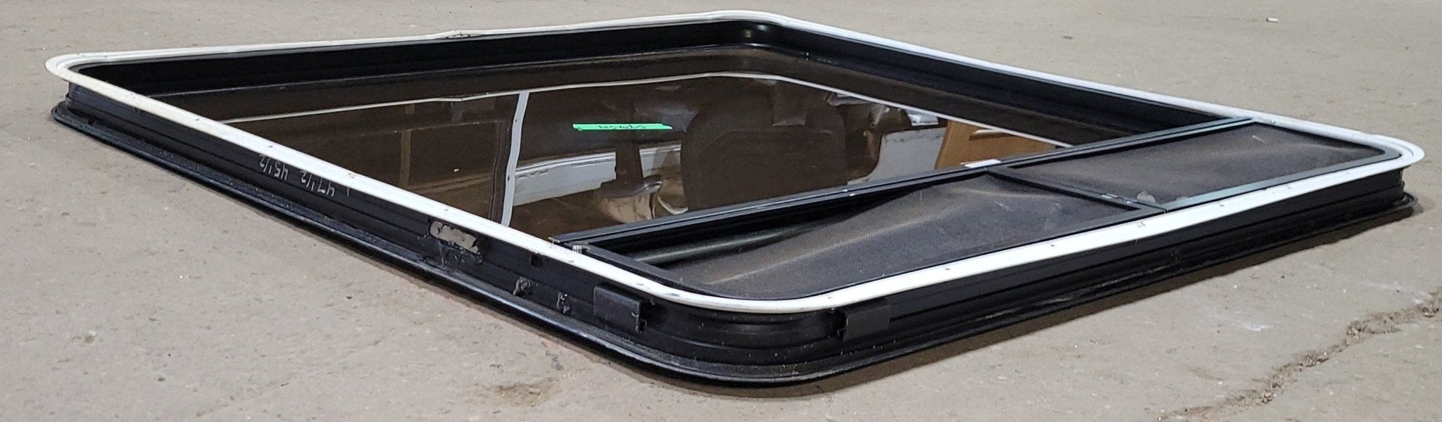 Used Black Radius Opening Window : 47 1/2" W X 45 1/2" H X 1 7/8" D