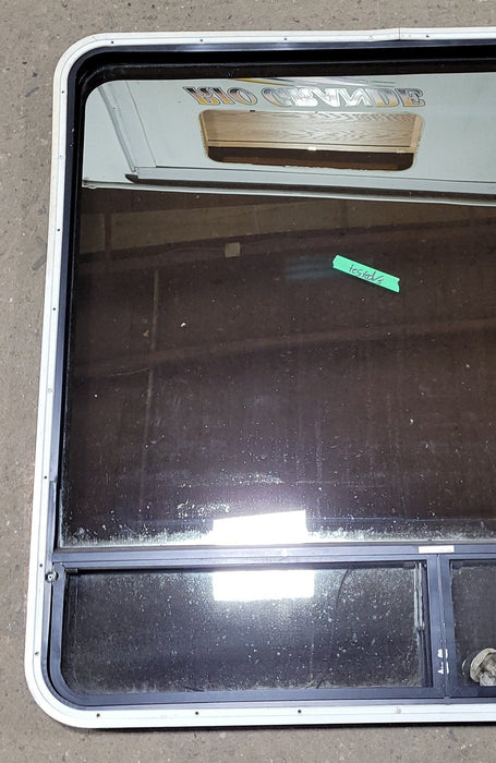 Used Black Radius Opening Window : 47 1/2" W X 45 1/2" H X 1 7/8" D