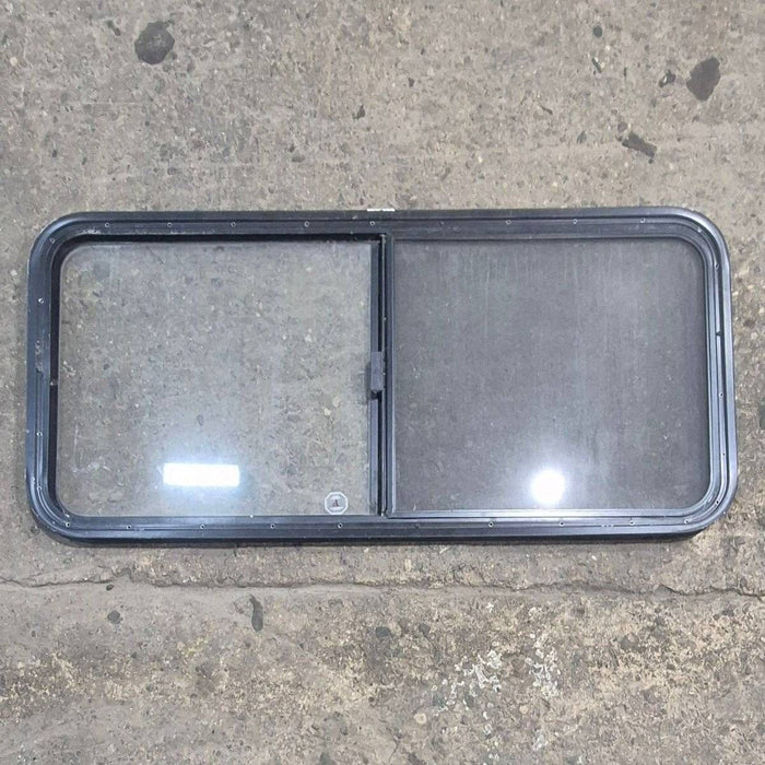 Used Black Radius Opening Window - 47 1/2 X 21 1/2 X 1 1/4 - Young Farts RV Parts