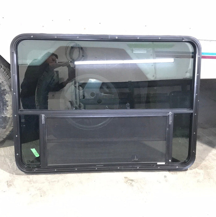 Used Black Radius Opening Window : 47 1/2" W X 34 1/2" H X  2" D