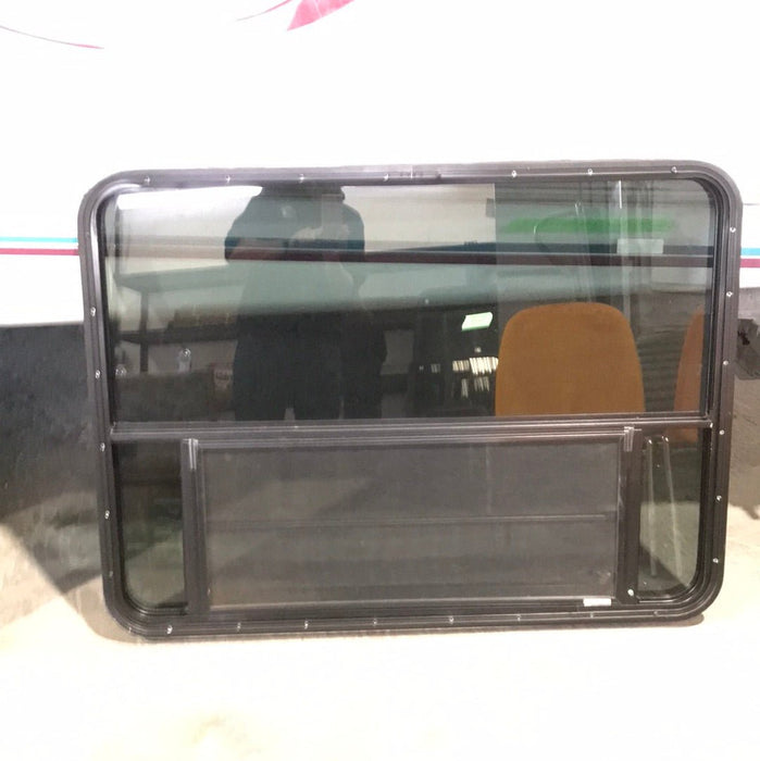 Used Black Radius Opening Window : 47 1/2" X 34 1/2" X  2" D