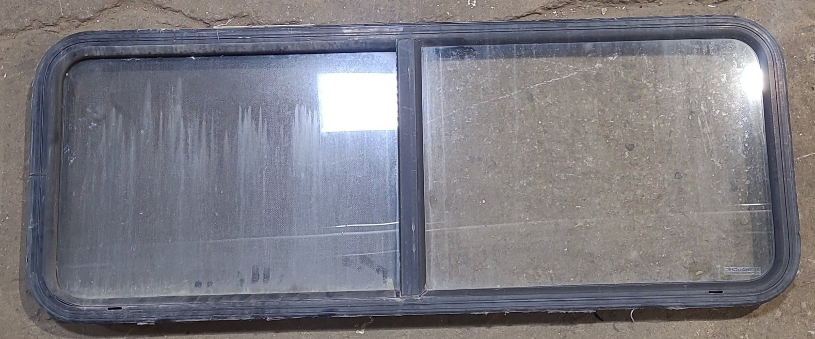 Used Black Radius Opening Window : 47 1/4" W x 17 1/4" H x 1 7/8" D