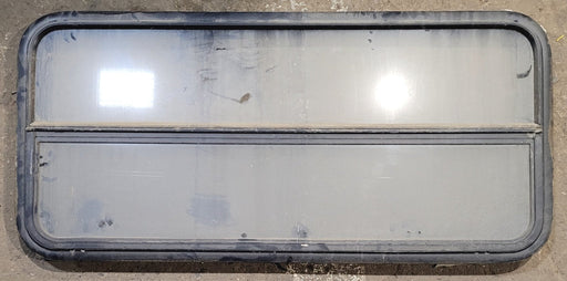 Used Black Radius Opening Window : 47 1/4" W x 21 1/4" H x 1 7/8" - Young Farts RV Parts