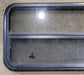 Used Black Radius Opening Window : 47 1/4" W x 21 1/4" H x 1 7/8" - Young Farts RV Parts