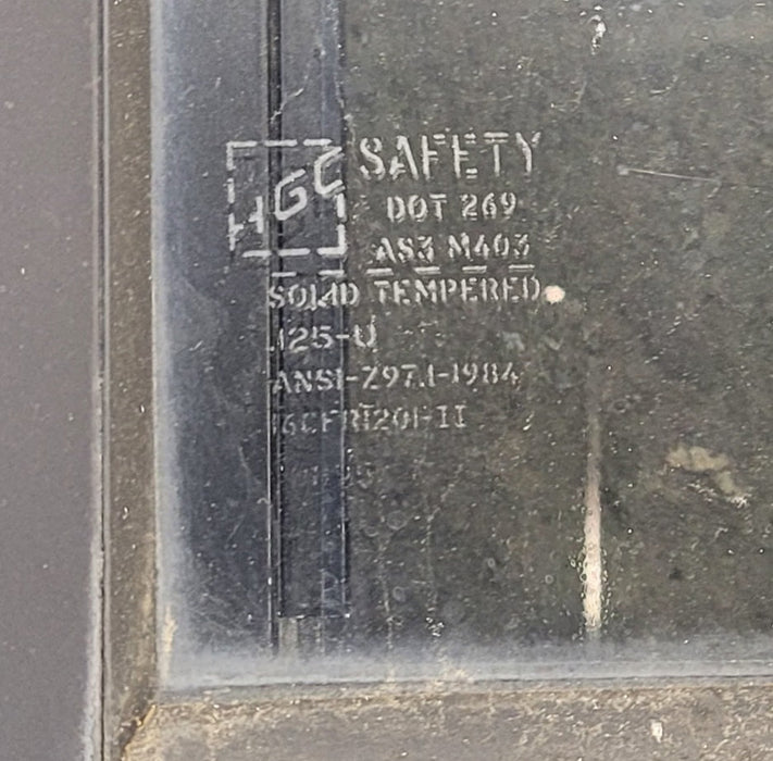 Used Black Radius Opening Window : 47 3/4" W x 23 3/4" H x 1 3/4" - Young Farts RV Parts