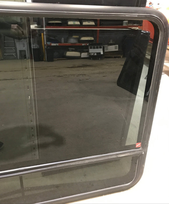Used Black Radius Opening Window : 47 3/4" W x 34 3/4" H x 2" D