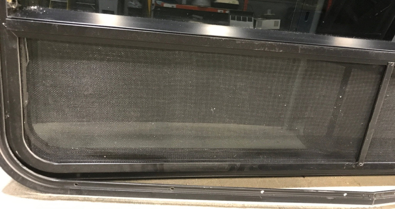 Used Black Radius Opening Window : 47 3/4" W x 34 3/4" H x 2" D - Young Farts RV Parts
