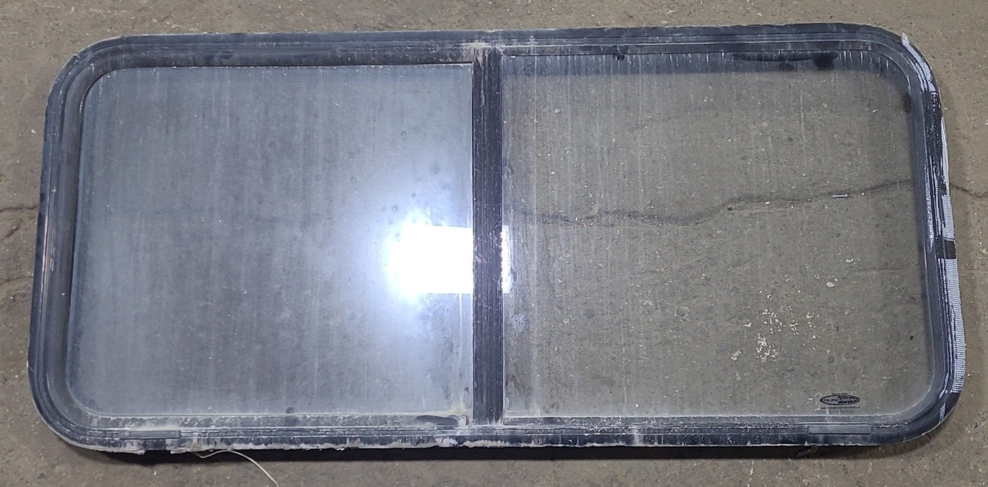 Used Black Radius Opening Window : 47 3/8" W x 21 3/4" H x 1 7/8" D