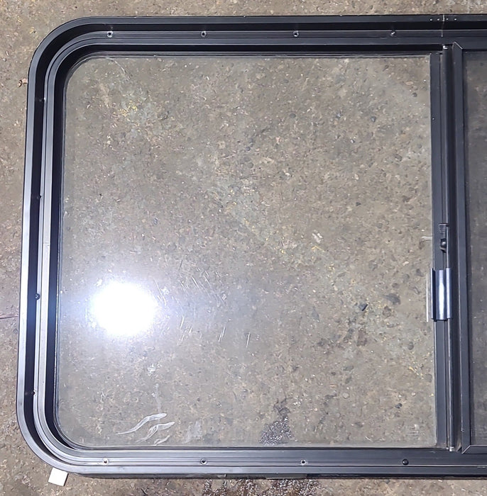 Used Black Radius Opening Window : 48 1/2" W x 26" H x 1 3/4" D