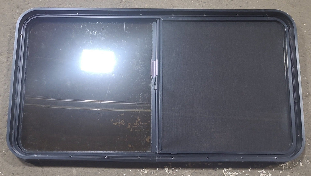 Used Black Radius Opening Window : 48 1/2" W x 26 1/4" H x 1 3/4" D
