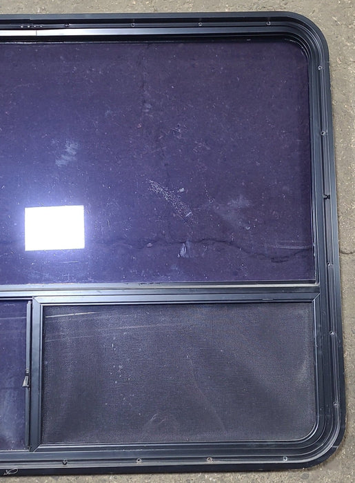 Used Black Radius Opening Window : 48 1/2" W x 35 3/4" H x 1 3/4" D