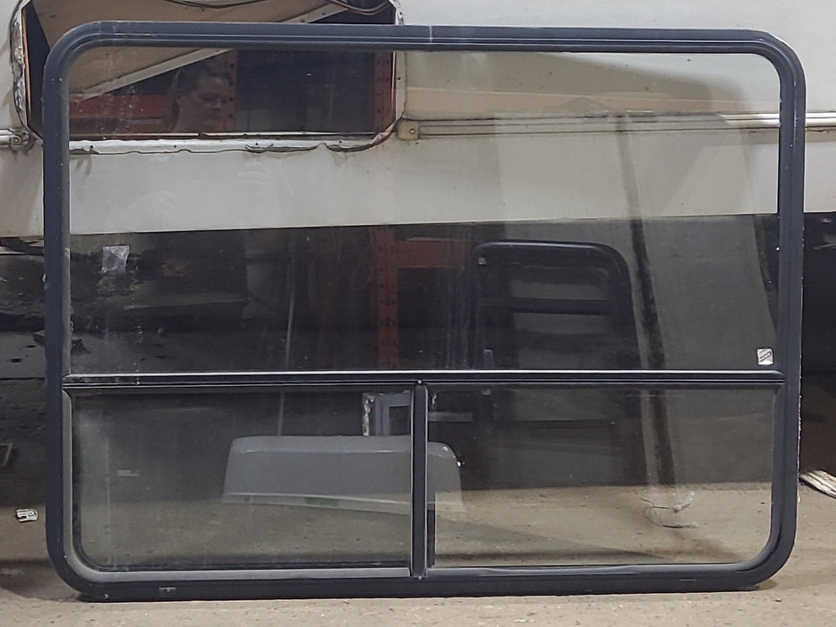 Used Black Radius Opening Window : 48 1/2" W x 35 3/4" H x 1 3/4" D