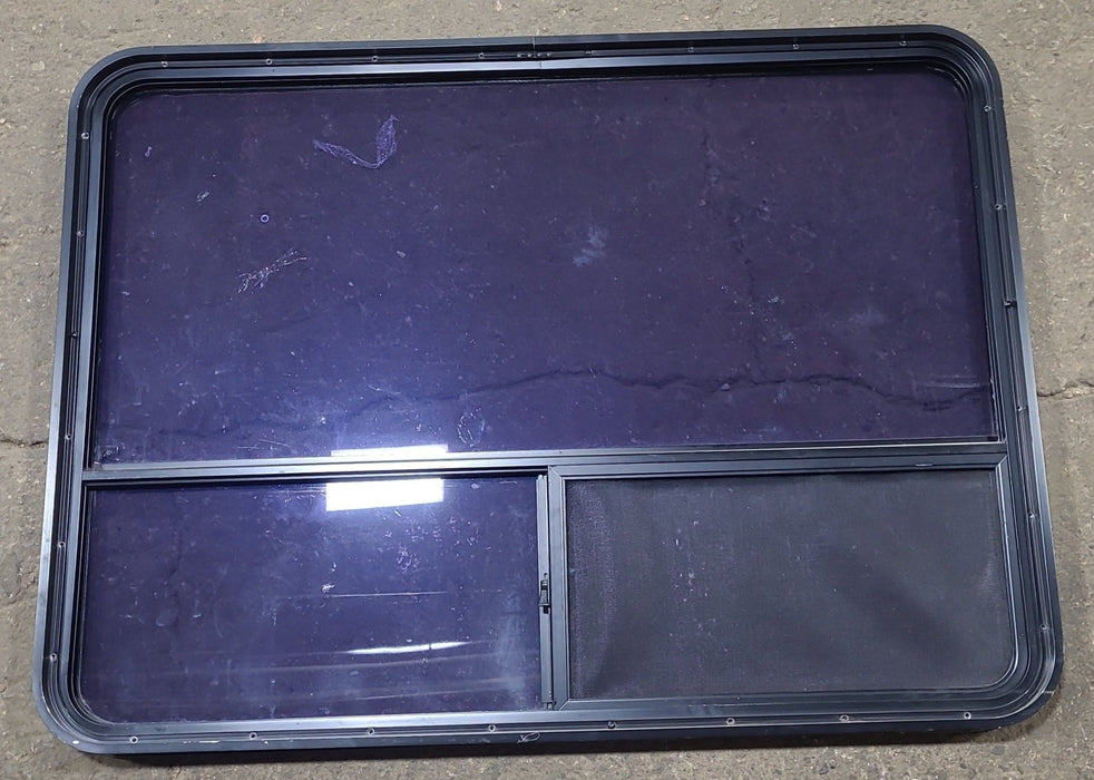Used Black Radius Opening Window : 48 1/2" W x 35 3/4" H x 1 3/4" D