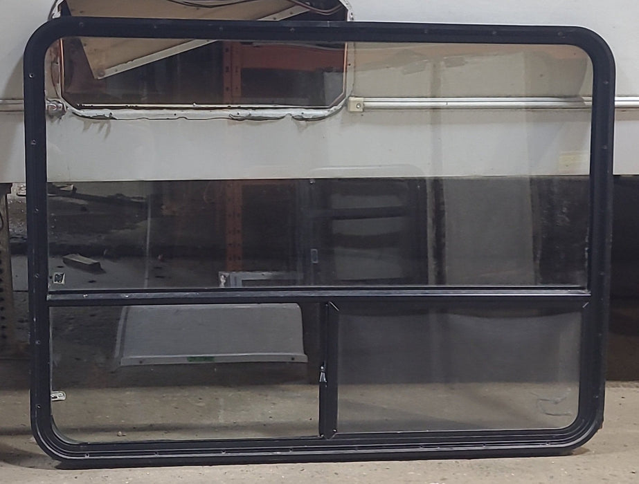 Used Black Radius Opening Window : 48 1/2" W x 35 3/4" H x 1 3/4" D