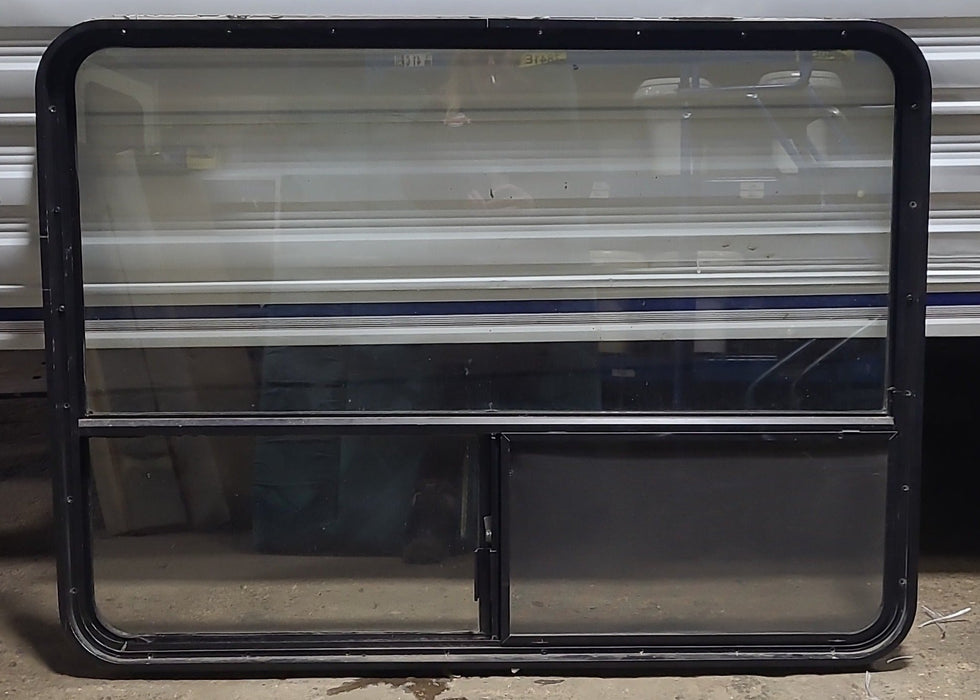 Black Radius Opening Window : 48 1/2" W x 35 3/4" H x 1 7/8" D
