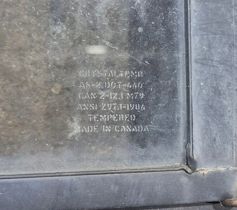 Used Black Radius Opening Window : 48 1/4" W x 31 3/4" H x 1 7/8" - Young Farts RV Parts