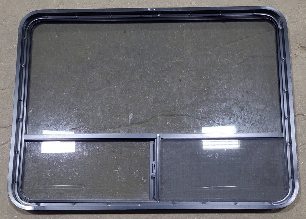 Used Black Radius Opening Window : 48 1/4" W x 35 3/4" H x 1 3/4" D