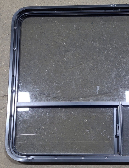 Used Black Radius Opening Window : 48 1/4" W x 35 3/4" H x 1 3/4" D