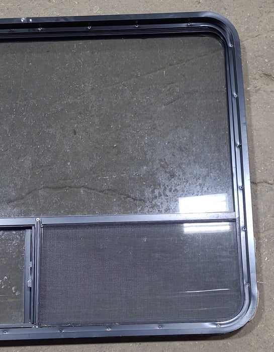 Used Black Radius Opening Window : 48 1/4" W x 35 3/4" H x 1 3/4" D