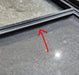 Used Black Radius Opening Window : 48 1/4" W x 35 3/4" H x 1 5/8" D - Young Farts RV Parts