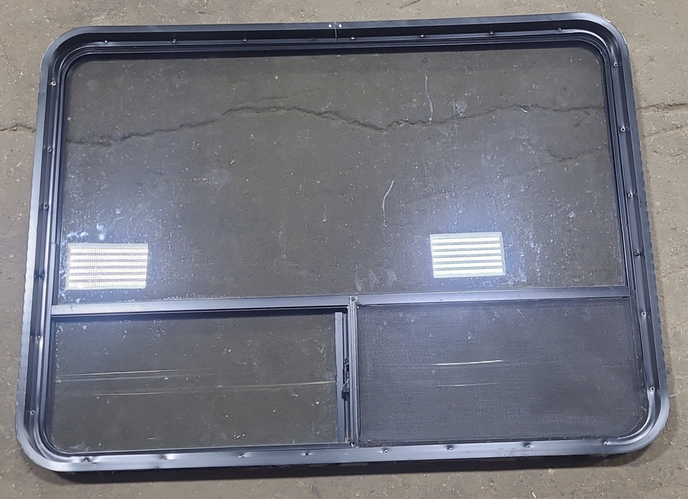 Used Black Radius Opening Window : 48 1/4" W x 35 3/4" H x 1 7/8" D