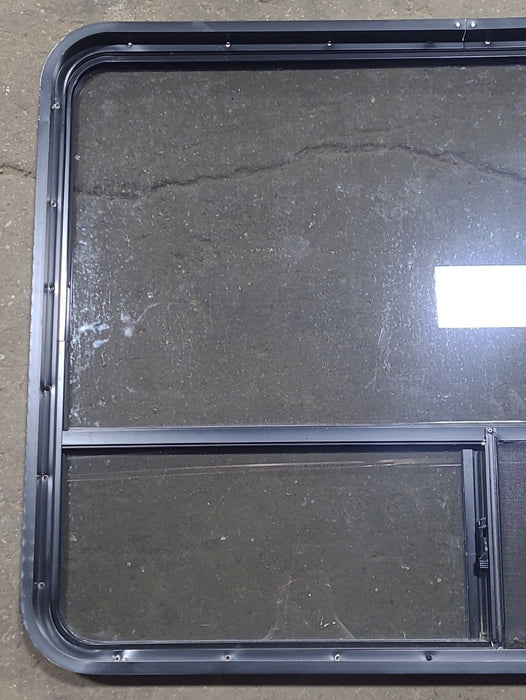 Used Black Radius Opening Window : 48 1/4" W x 35 3/4" H x 1 7/8" D
