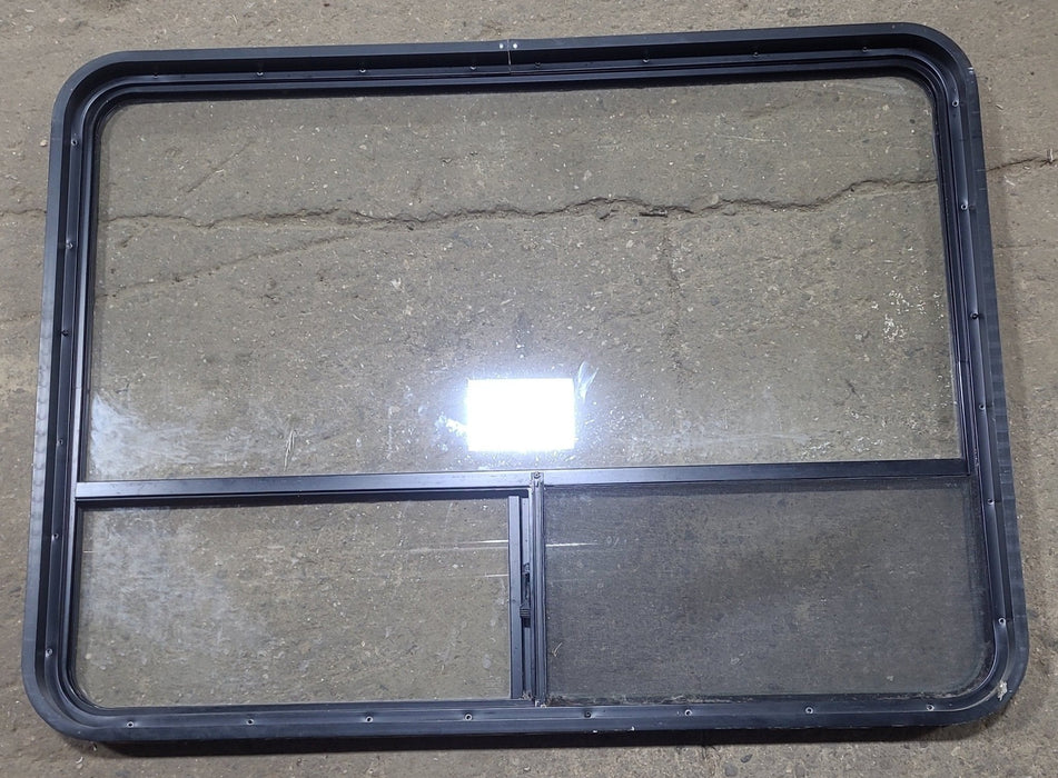 Used Black Radius Opening Window : 48 1/4" W x 35 3/4" H x 1 7/8" D