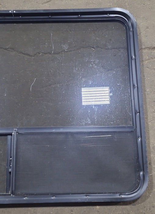 Used Black Radius Opening Window : 48 1/4" W x 35 3/4" H x 1 7/8" D