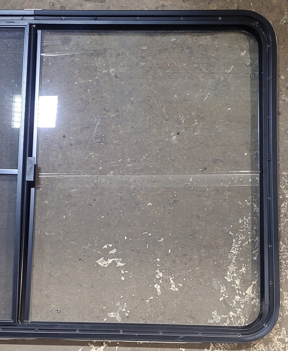 Used Black Radius Opening Window : 53 1/2" W x 35 1/2" H x 1 1/4" D