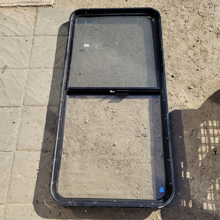 Used Black Radius Opening Window : 54 1/2" x 28" x 2" D