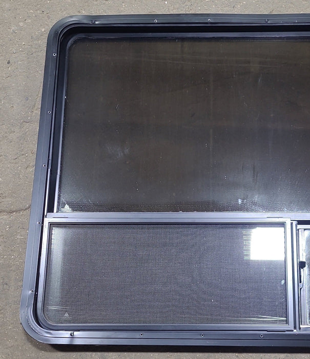 Used Black Radius Opening Window : 54 1/4" W x 35 1/2" H x 1 7/8" D