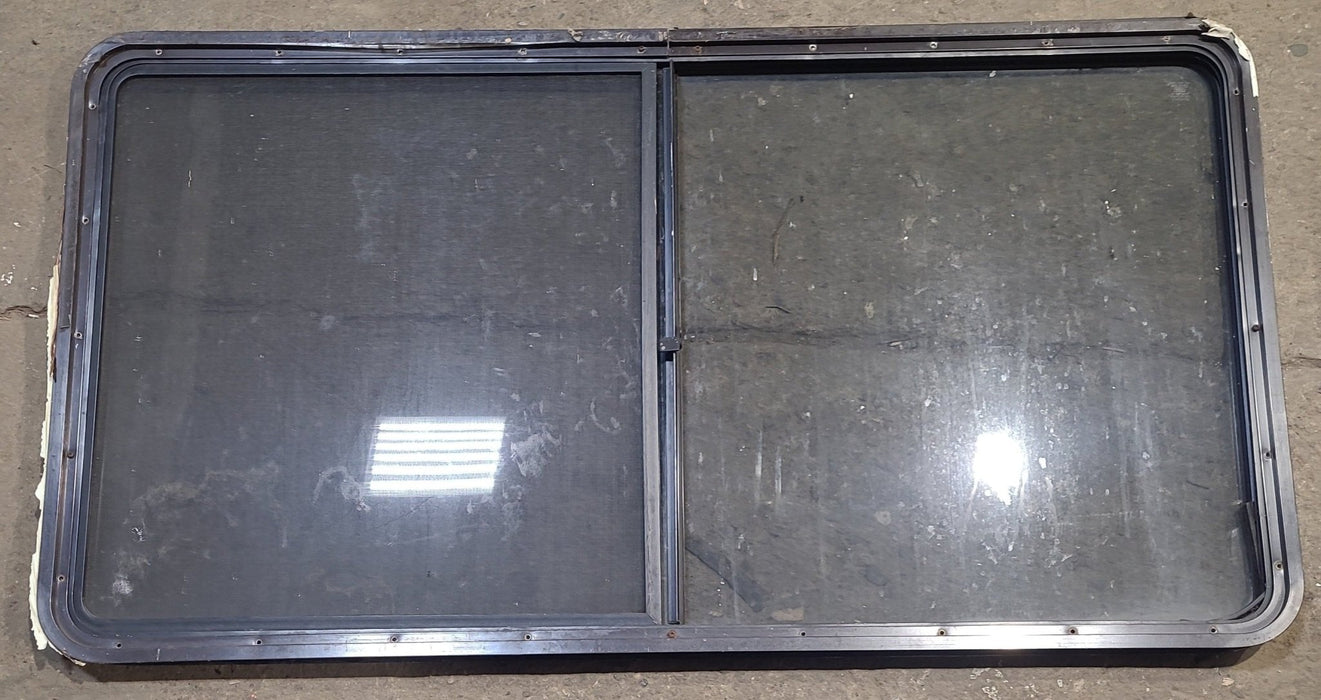 Used Black Radius Opening Window : 57" W x 27 3/4" H x 1 7/8" D