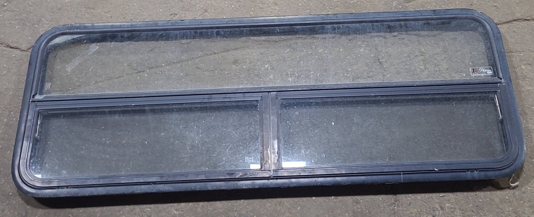 Used Black Radius Opening Window : 59 1/2" W x 21 1/4" H x 1 1/2" D