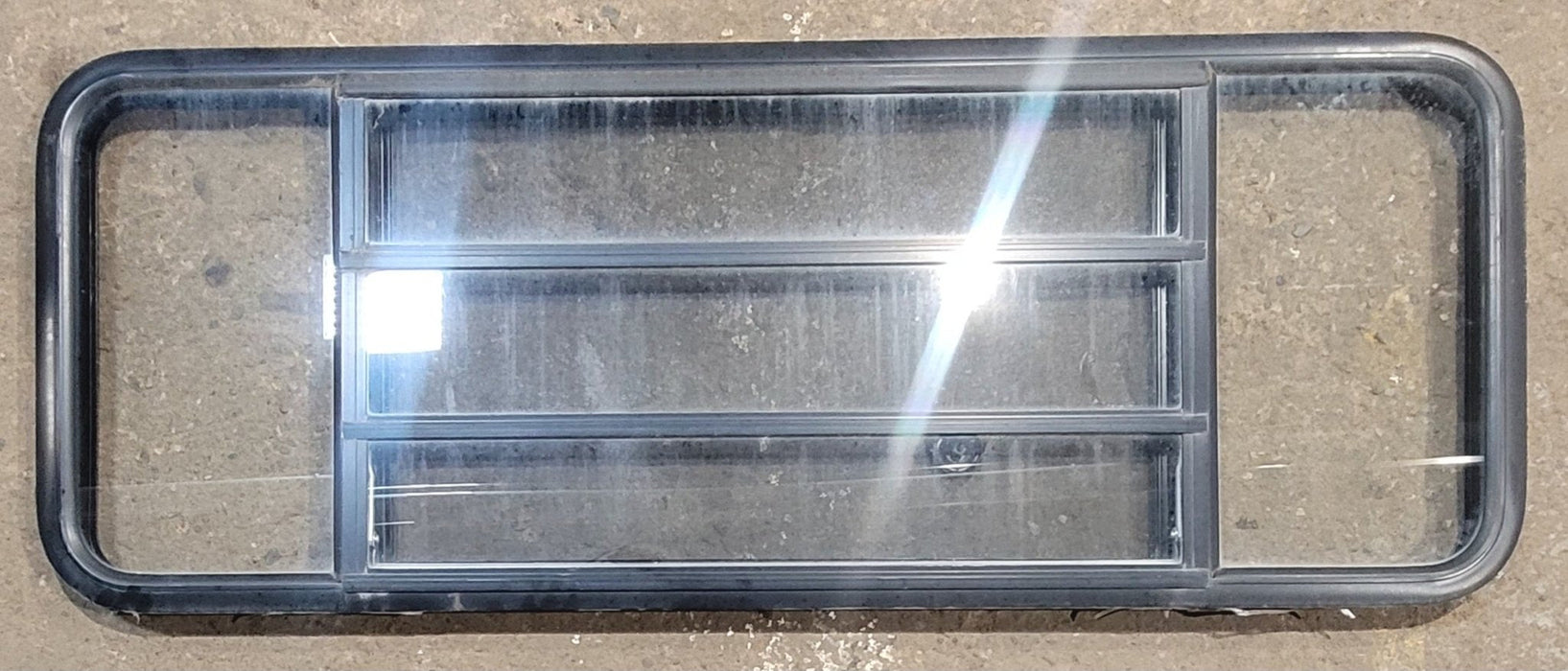 Used Black Radius Opening Window : 59 1/2" W x 21 3/4" H x 1 1/4" D