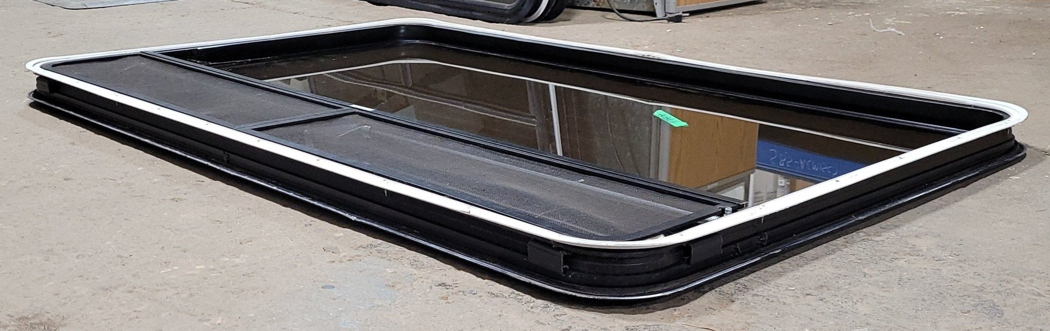 Used Black Radius Opening Window : 59 1/2" W X 36 3/4" H X 1 7/8" D