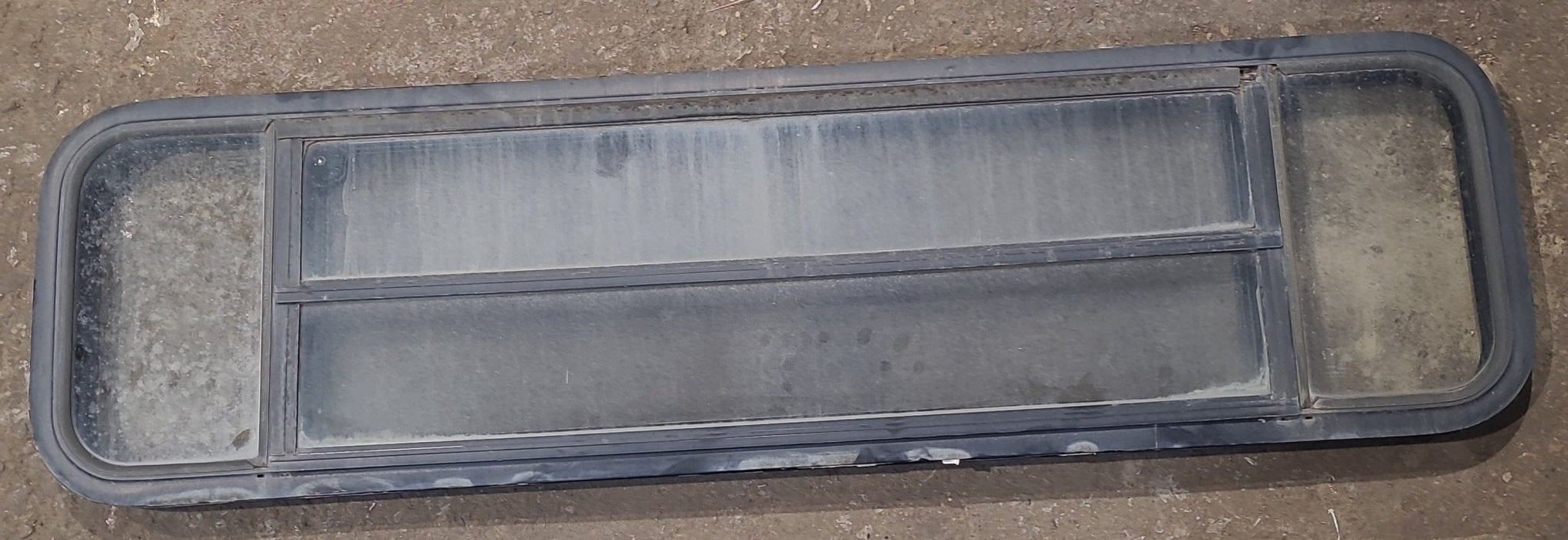 Used Black Radius Opening Window : 59 1/4" W x 15 1/4" H x 1 7/8" D