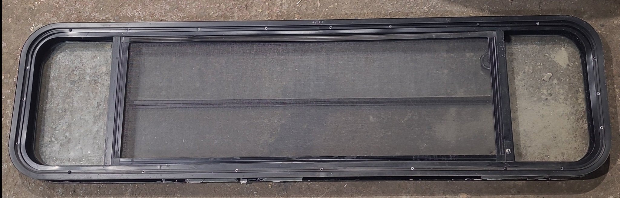 Used Black Radius Opening Window : 59 1/4" W x 15 1/4" H x 1 7/8" D