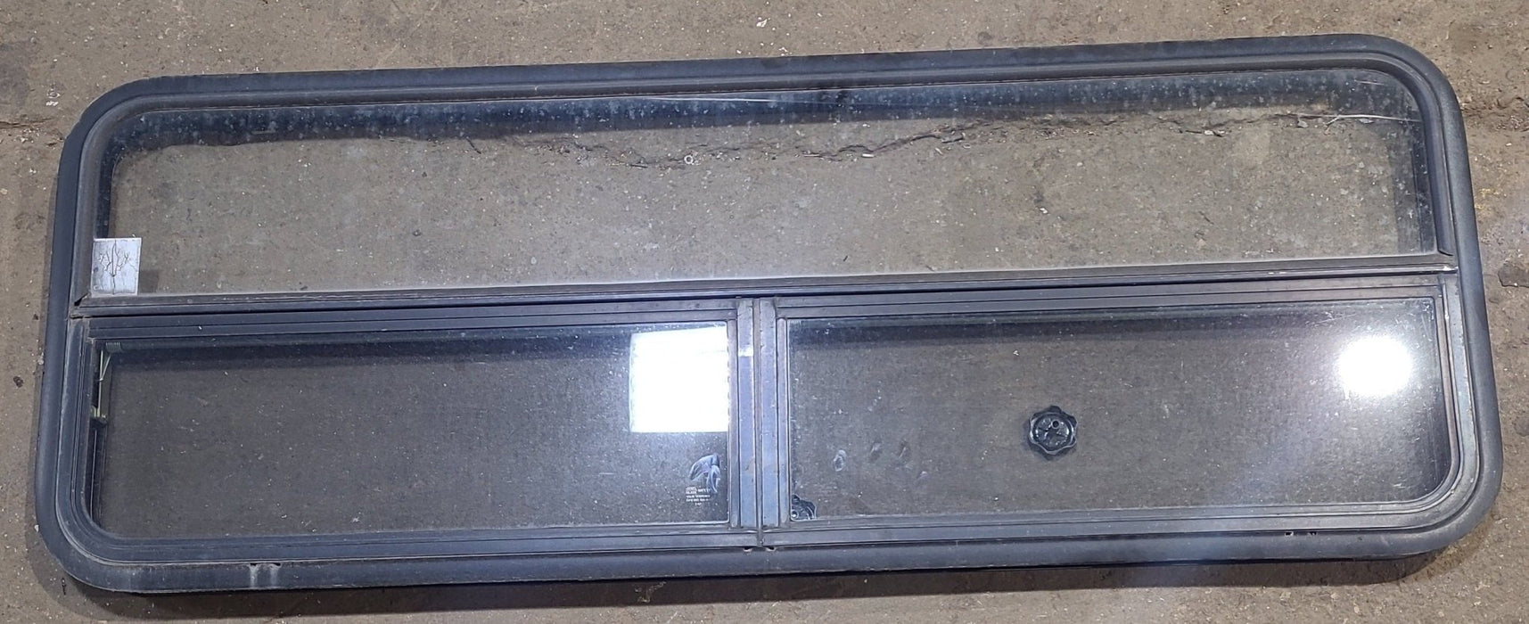 Used Black Radius Opening Window : 59 1/4" W x 21 1/4" H x 1 7/8" D
