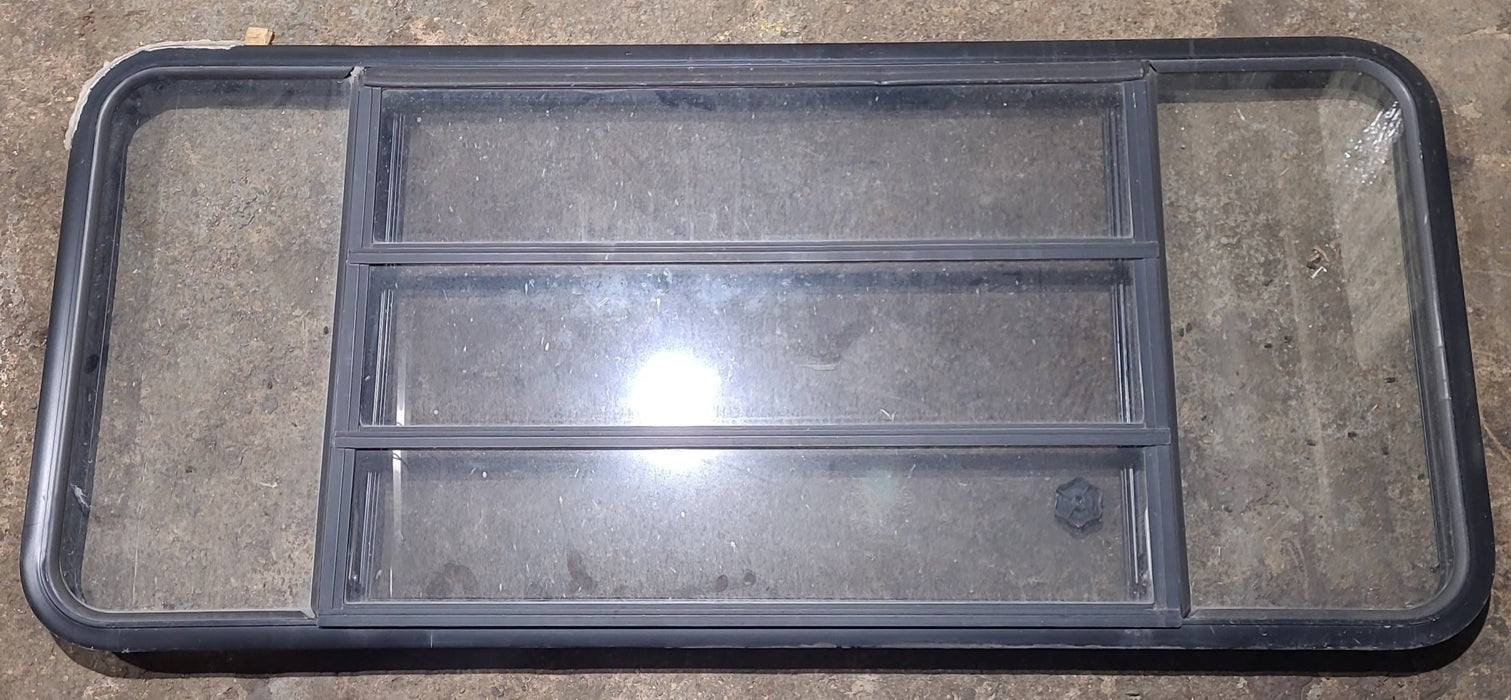 Used Black Radius Opening Window : 59 3/4" W x 26" H x 1 1/4" D
