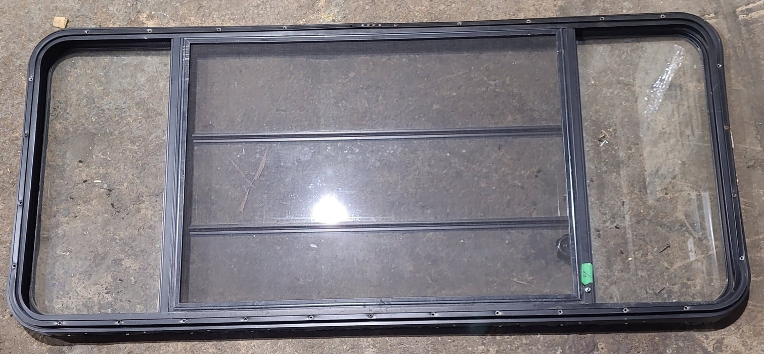 Used Black Radius Opening Window : 59 3/4" W x 26" H x 1 1/4" D