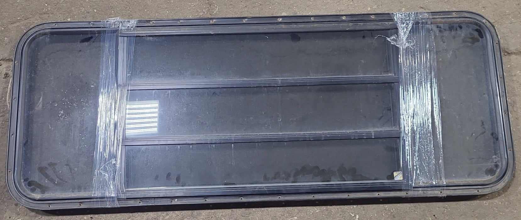 Used Black Radius Opening Window : 60 3/4" W x 23" H x 1 3/8" D