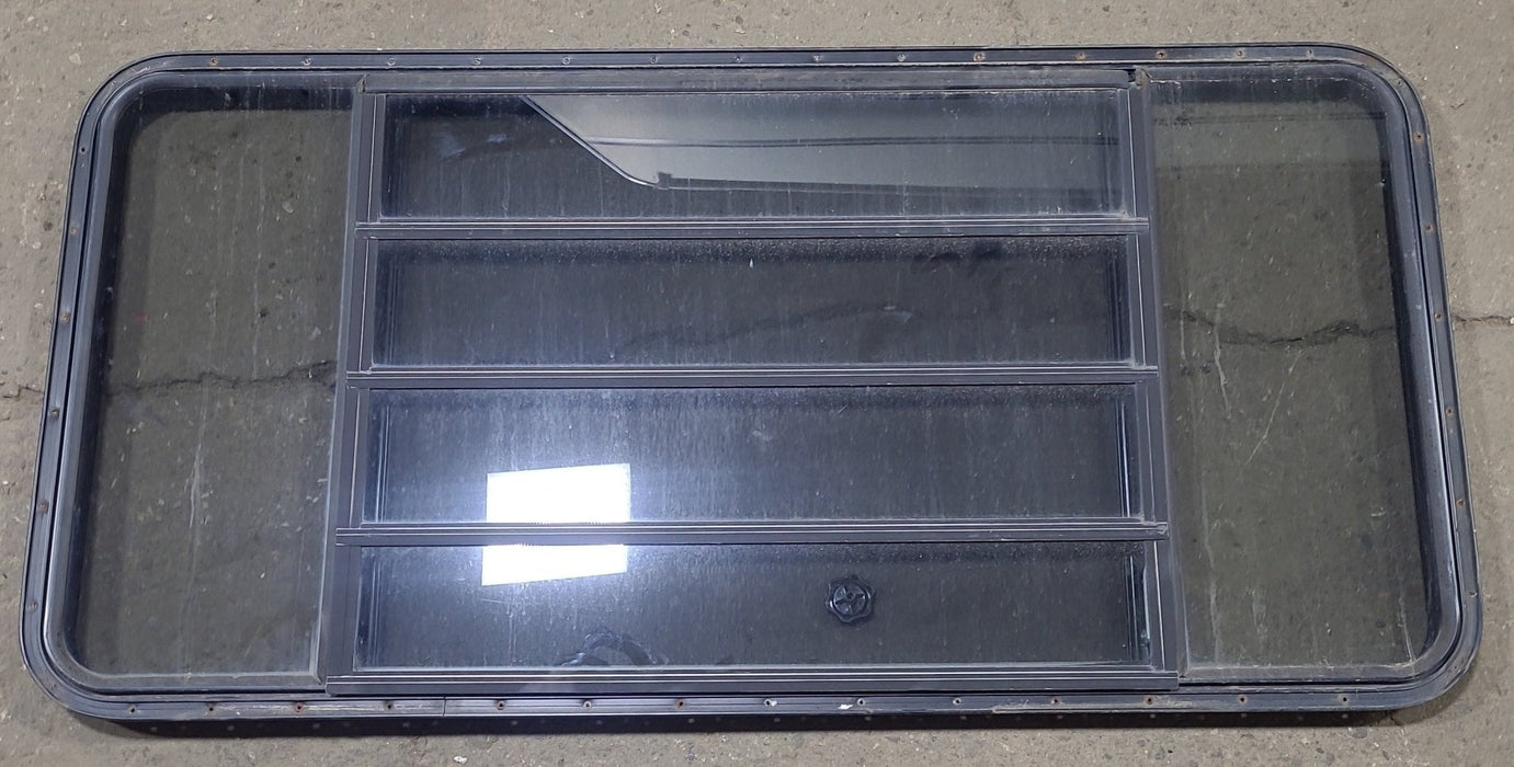 Used Black Radius Opening Window : 60 3/4" W x 30" H x 1 3/8" D