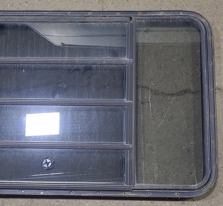 Used Black Radius Opening Window : 60 3/4" W x 30" H x 1 3/8" D