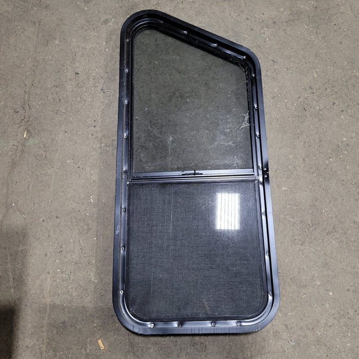 Used Black Radius Slanted Opening Window : 42 3/4" X 17 1/4" X 2" D