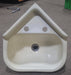 Used Bone Bathroom Corner Sink 13 3/4" X 14 1/2" X 6" D - Young Farts RV Parts